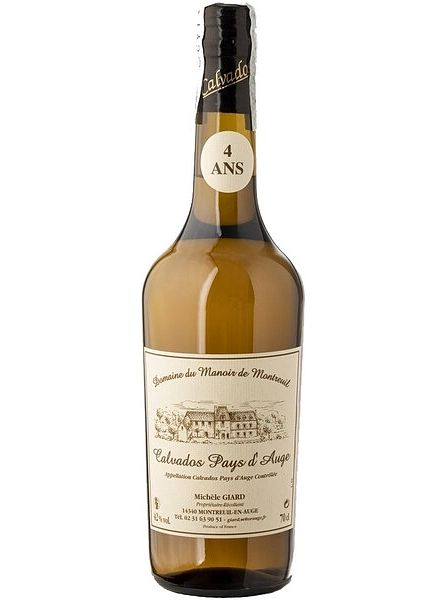 Кальвадос "Домен дю Мануар де Монтрей. Кальвадос Пэи д'Ож. 4 года" 0,7л в тубе