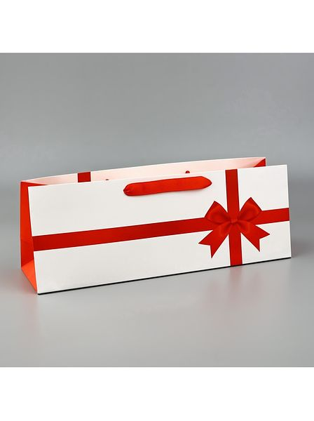 Пакет под бутылку горизонтальный " Бант " 36*10*13 см арт. 10494611