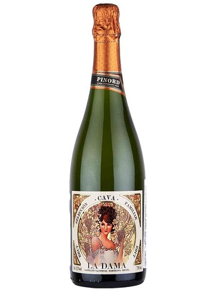 Вино игристое экстра брют белое "Кава. Ла Дама" DO, 2022, 0,75л
