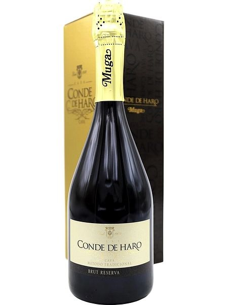 Вино игристое экстра брют белое "Муга. Кава. Конде де Аро. Брют Резерв" 2020, 0,75л в п/у