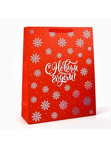 Пакет подарочный " С Новым годом " голография L, 31*11.5*40 см арт. 10444817