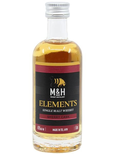 Виски израильский "Эм энд Эйч. Элементс. Шерри" односолодовый 50мл