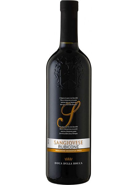 Вино полусухое красное "ДУКА ДЕЛЛА РОККА САНДЖОВЕЗЕ РУБИКОНЕ", ИГТ 11,5%, 0,75л
