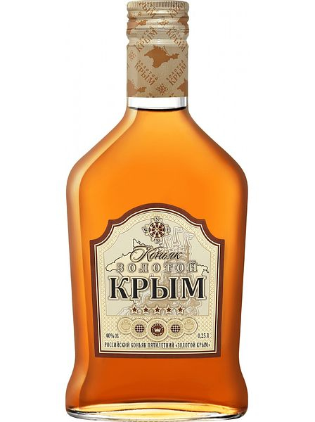 Российский коньяк пятилетний "ЗОЛОТОЙ КРЫМ", 0,25 л.