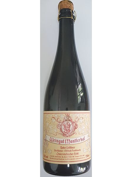 Вино игристое экстра брют белое "Мантлерхоф. Ротер Вельтлинер. Брют Натюр" 2021, 0,75л