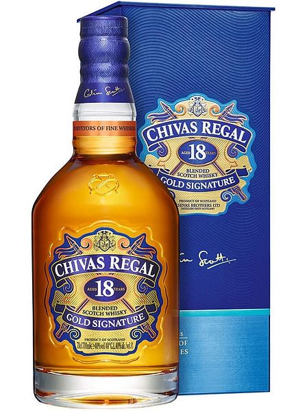 Виски шотландский "Чивас Ригал 18 лет" купажированный 0,7л в п/у