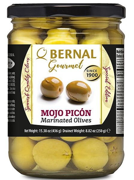 Оливки "Bernal Gourmet" в соусе Mojo Picon (Мохо Пикон) 436гр (250гр продукта) ст/б