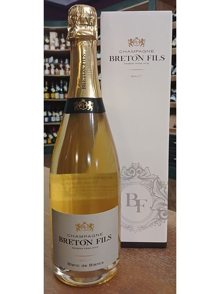 Вино игристое брют белое "Шампань Бретон Фис. Блан де Блан. Брют" AOC, 2021, 0,75л в п/у