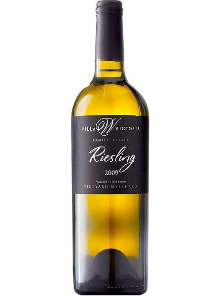 Вино сухое белое "Вилла Виктория. Рислинг. Резерв" ЗГУ, 2009, 0,75л
