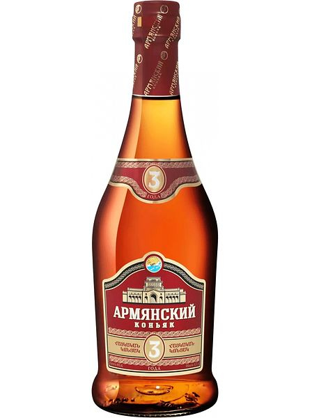 Армянский коньяк "АРМЯНСКИЙ КОНЬЯК ТРЕХЛЕТНИЙ Мердзаванский коньячный завод, 0,5л