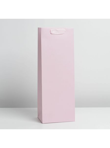 Пакет ламинированный под бутылку "Розовый" 13х35х10 см 7184508