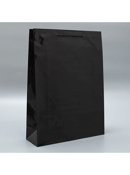 Пакет подарочный ламинированный "Черный" L 31х40х11,5см, арт. 6582803
