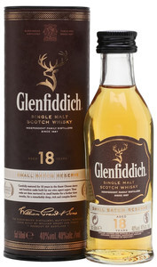 Виски шотландский односолодовый «Гленфиддик» 18 лет 0,05