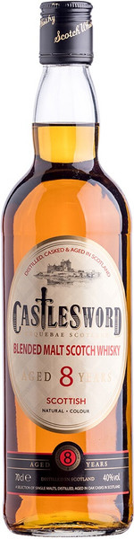 Виски "КаслСворд Блендед Молт 8 лет" купажированный солодовый 0,7л