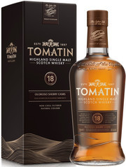 Виски шотландский односолодовый Томатин 18 лет 0,7л